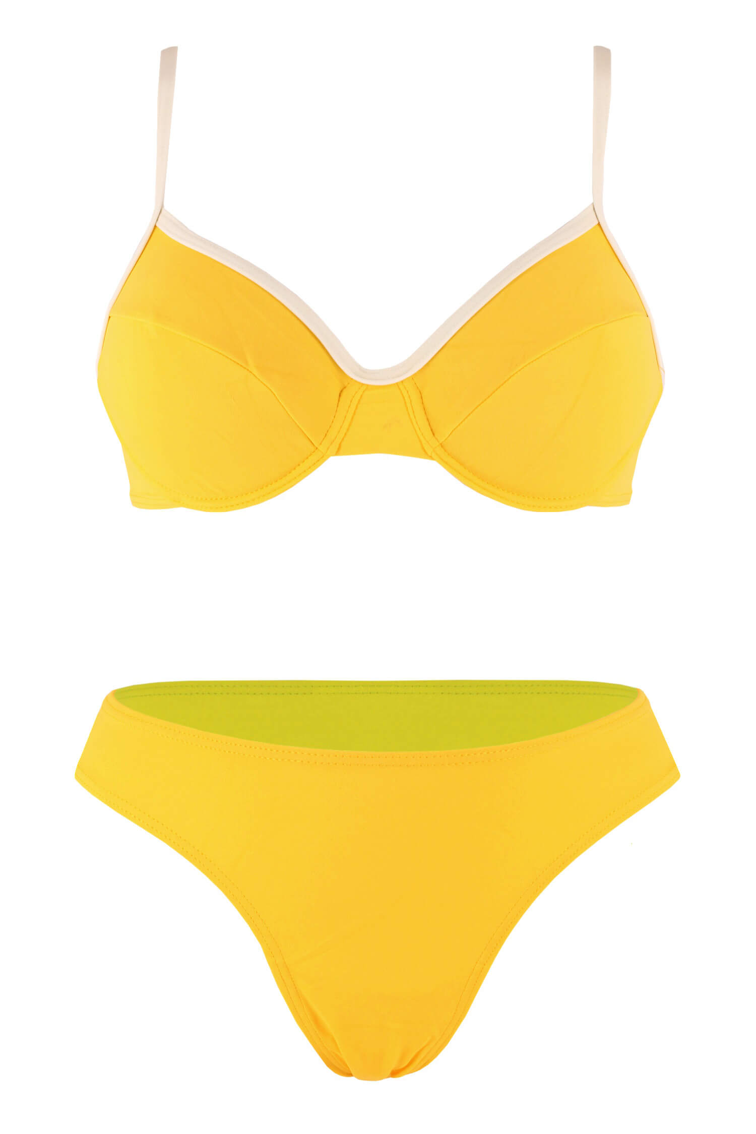Liduš dámské dvoudílné plavky bez výztuže žlutá XL