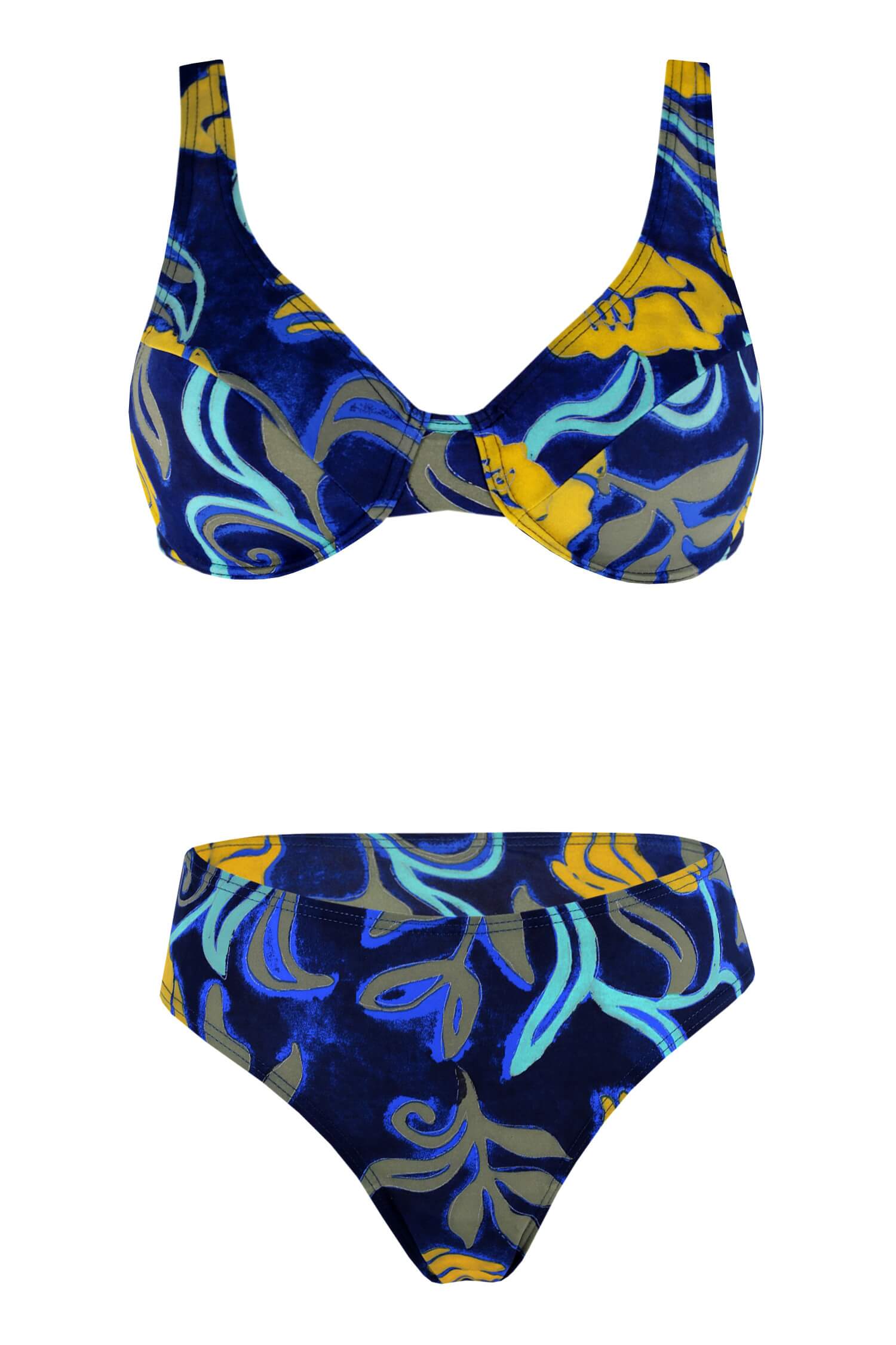 Marbela dámské plavky bez výztuže L tmavě modrá