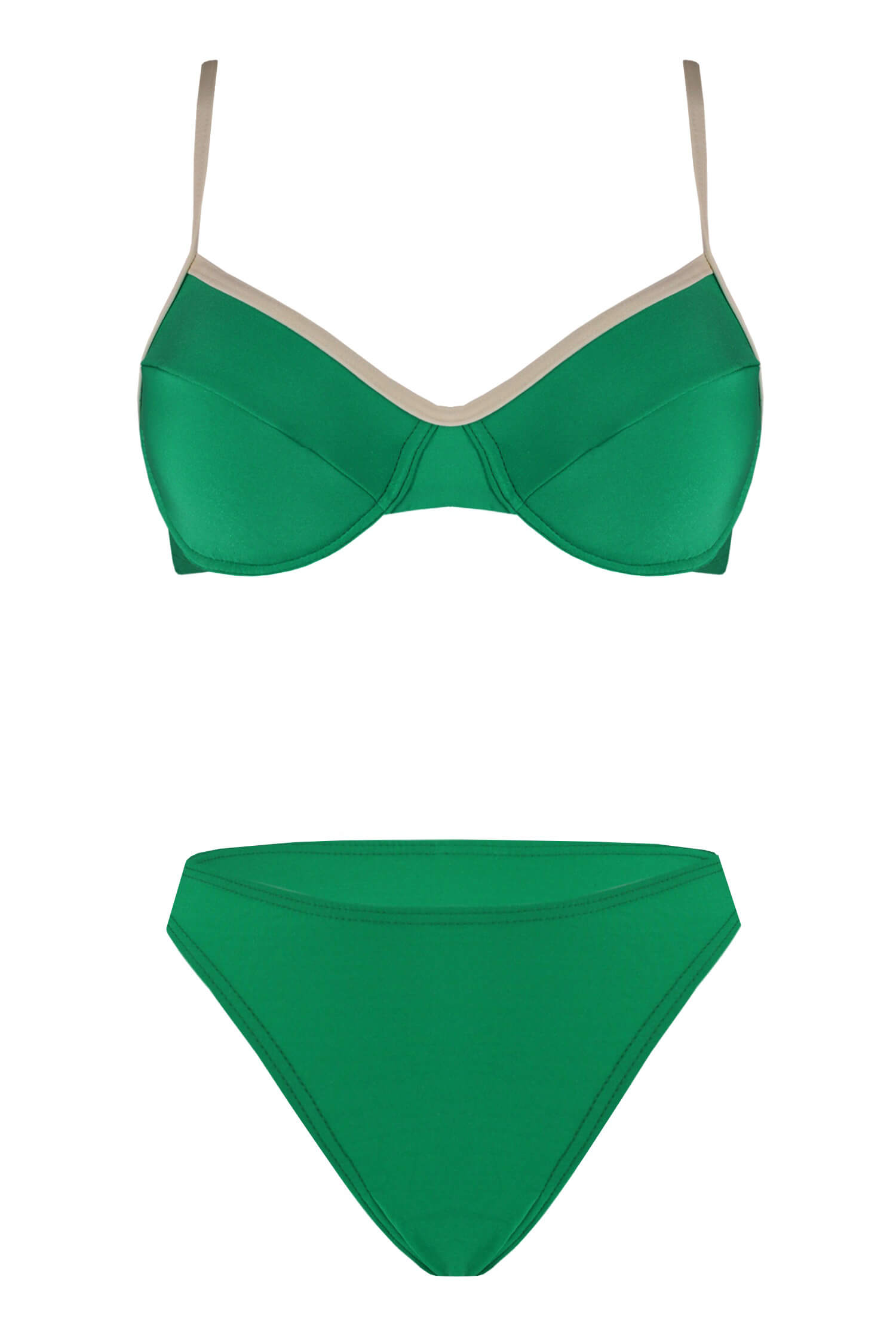 Nina dámské nevyztužené plavky s kosticemi L zelená