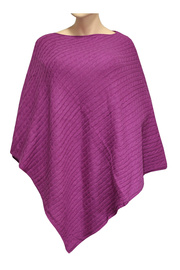 Lea Purple dámské pletené pončo