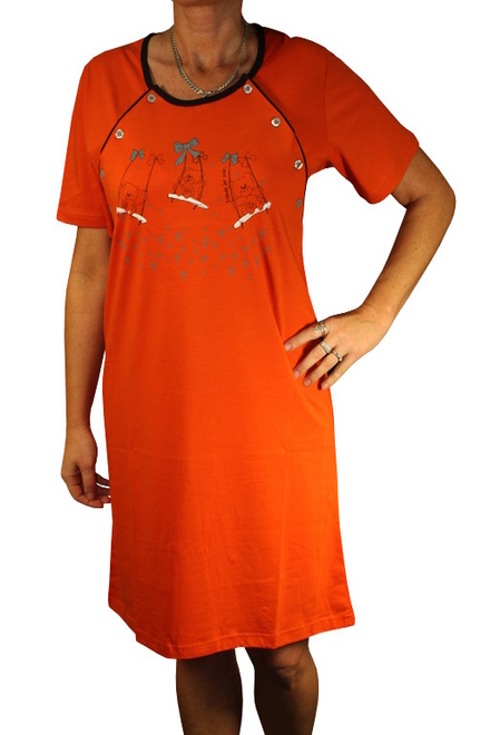 Mummi těhotenská noční košile oranžová velikost: L