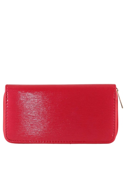 Shiny korálová dámská peněženka na zip 11614-2 červená