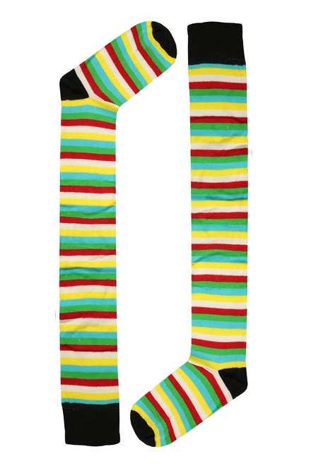 Stripes pruhované podkolenky - nadkolenky duhové vícebarevná velikost: 35-38