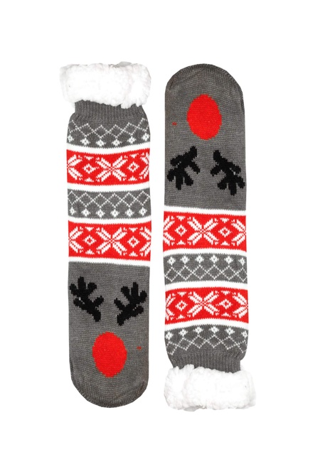 Christmas style ponožky s beránkem dětské CW232 tmavě šedá velikost: 31-34