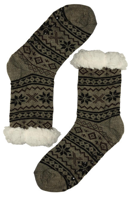 Zimní ponožky s beránkem grey MC116