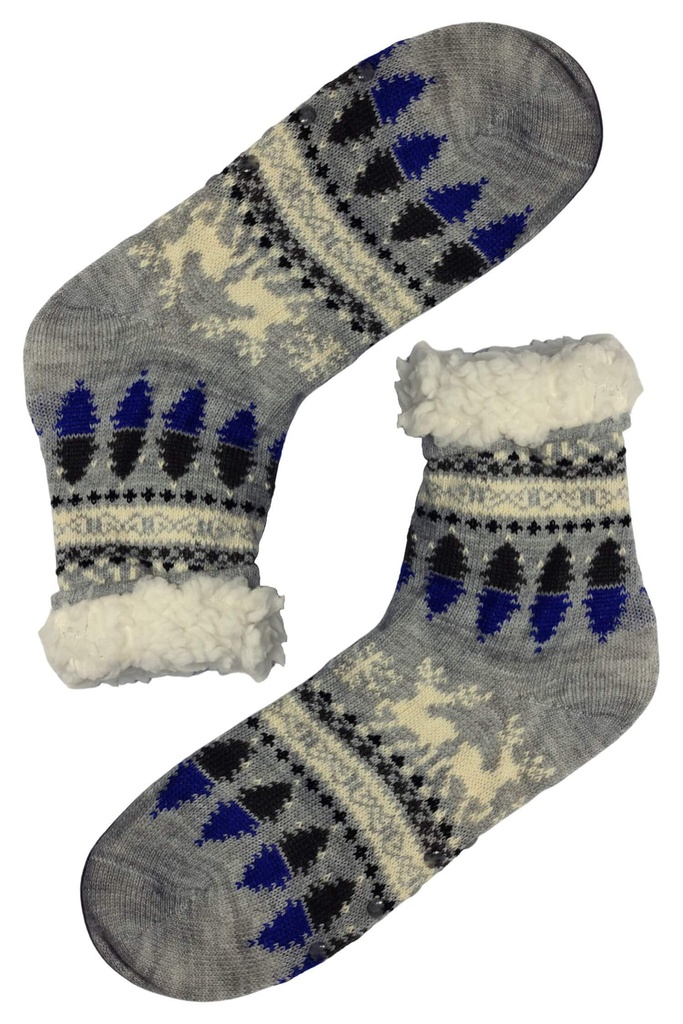 Norský vzor Grey ponožky s beránkem 1133