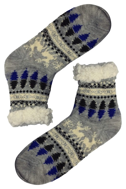 Norský vzor Grey ponožky s beránkem 1133 světle šedá velikost: 39-41