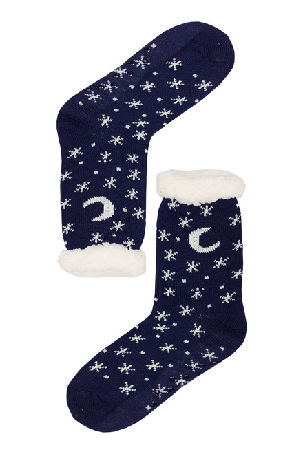 Mounty blue hřejivé ponožky beránek WW058 tmavě modrá velikost: 35-38