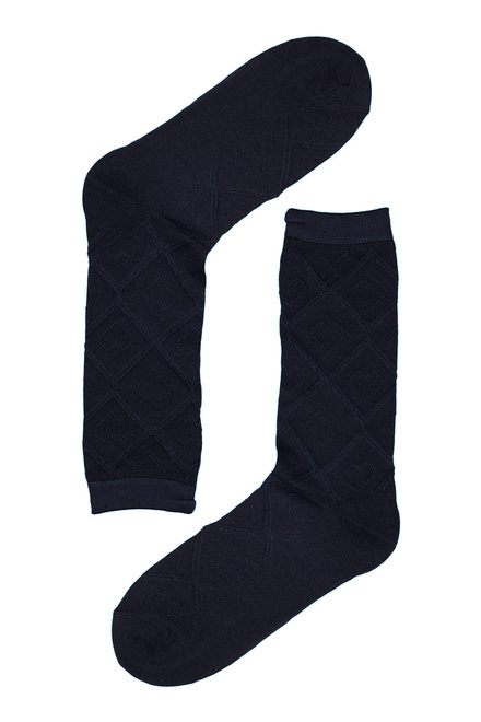 Dámské ponožky se vzorem srdíček SK-236 tmavě modrá velikost: 35-38