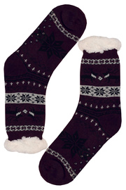 Polaros purple teplé ponožky s beránkem MC 112