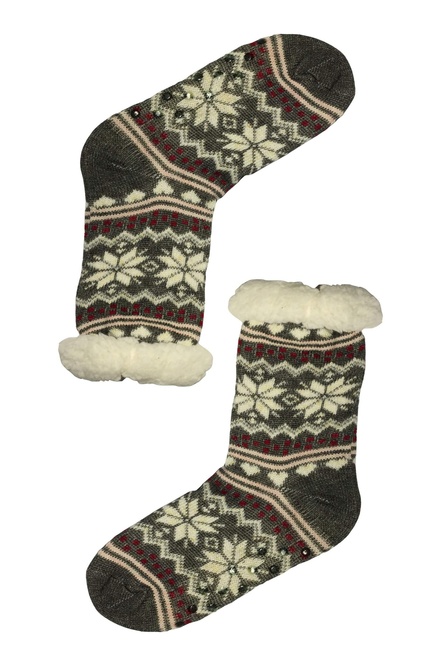 Dámské ponožky šedé s beránkem M040 šedá velikost: 35-38