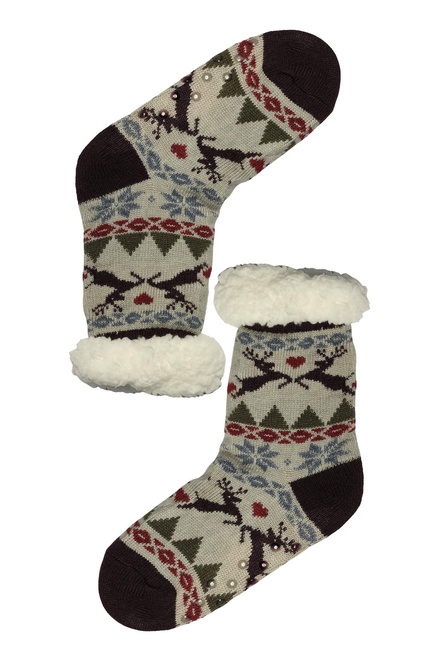 Dámské ponožky hřejivé s beránkem M040 vícebarevná velikost: 35-38
