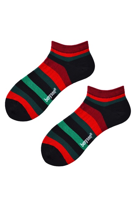 Pánské kotníčkové ponožky pruhy 5611 vícebarevná velikost: 36-40
