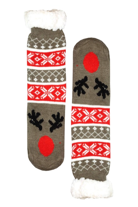 Christmas dog vysoké ponožky s kožíškem WW048