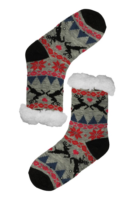 Dámské ponožky mix s beránkem M040 vícebarevná velikost: 35-38