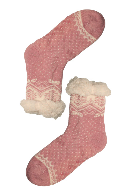 Lamb starorůžové hřejivé ponožky s beránkem 2138 světle růžová velikost: 35-38