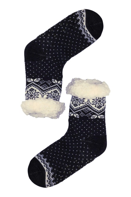 Lamb tmavomodré hřejivé ponožky s beránkem 2138 tmavě modrá velikost: 35-38