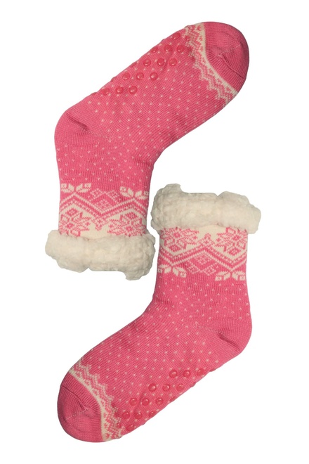 Lamb růžové hřejivé ponožky s beránkem 2138