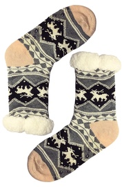 Teplé ponožky s beránkem tmavošedé B01