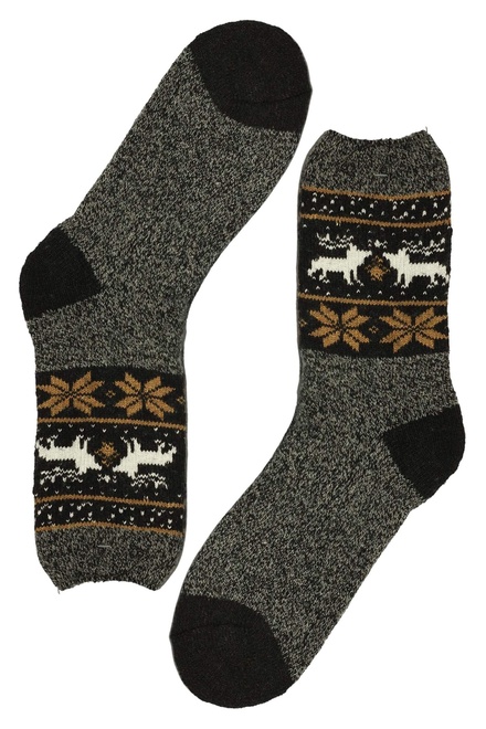 Teplé ponožky alpaka se vzorem WZ04