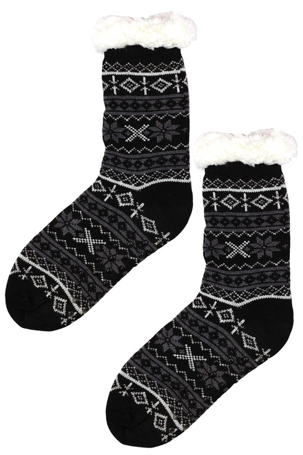 Snowy dark huňaté ponožky beránek MC 113 černá velikost: 39-42