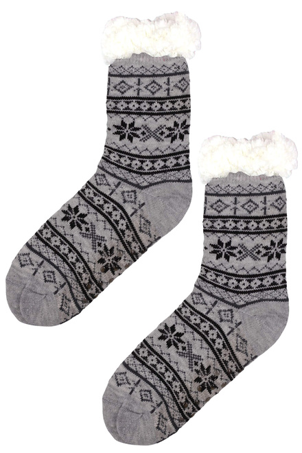 Snowy grey huňaté ponožky beránek MC 113 světle šedá velikost: 39-42