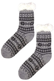 Snowy grey huňaté ponožky beránek MC 113