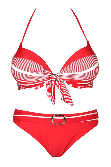 Oáza plavky se šátkem - trojdílné červená velikost: XL