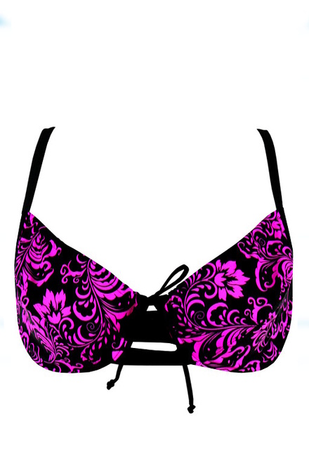 Macao Pink dámské plavky vrchní díl S484a černá velikost: 3XL