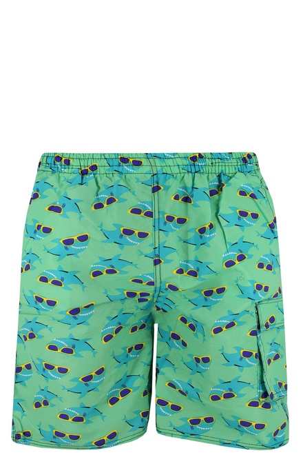 Happy Shark koupací šortky s kapsou světle zelená velikost: XXL