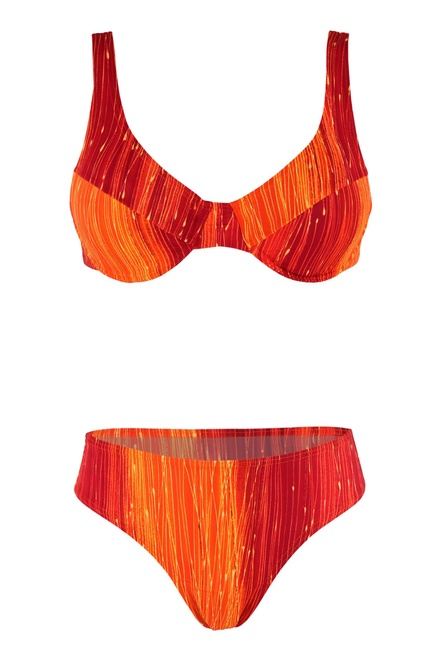 Delory dámské dvoudílné plavky bez výztuže oranžová velikost: L
