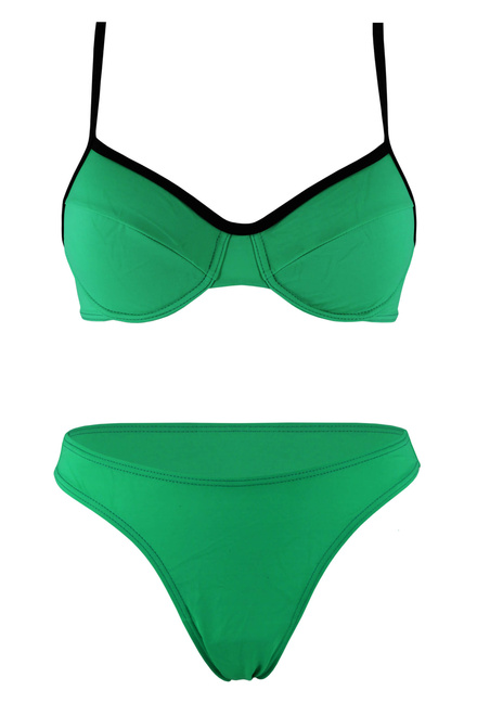 Liduš dámské dvoudílné plavky bez výztuže zelená velikost: M