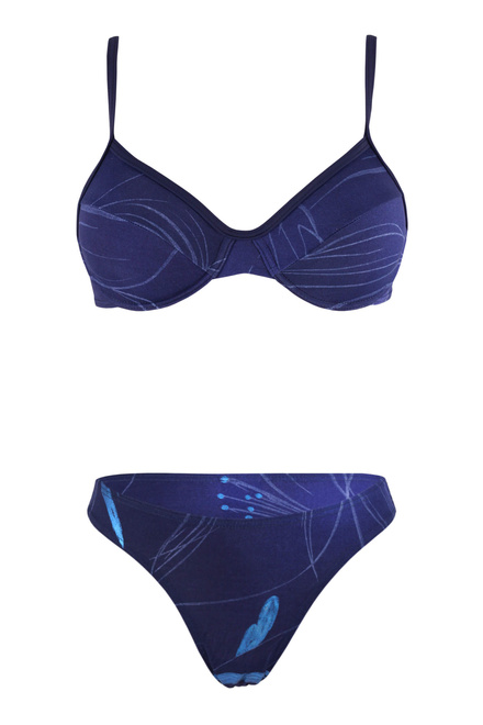 Sahira dámské dvoudílné plavky bez výztuže tmavě modrá velikost: L