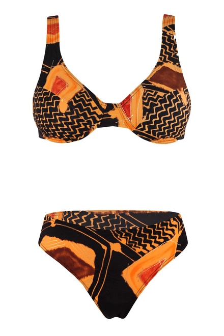 Terka dvoudílné plavky nevyztužené levně oranžová velikost: M