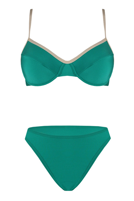 Nina dámské nevyztužené plavky s kosticemi zelená velikost: L