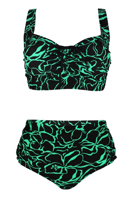 Salma Green dvoudílné plavky pro plnoštíhlé S803 zelená velikost: XXL