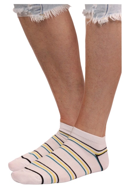 Bellinda ponožky - pánské nízké bavlněné s proužky bílá velikost: 39-42