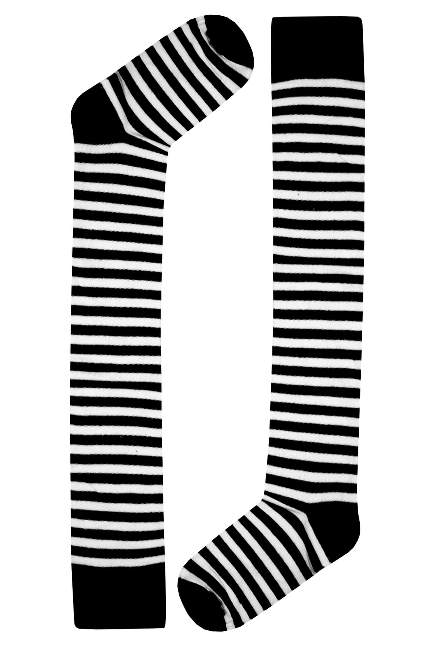 Stripes pruhované podkolenky - nadkolenky černobílé