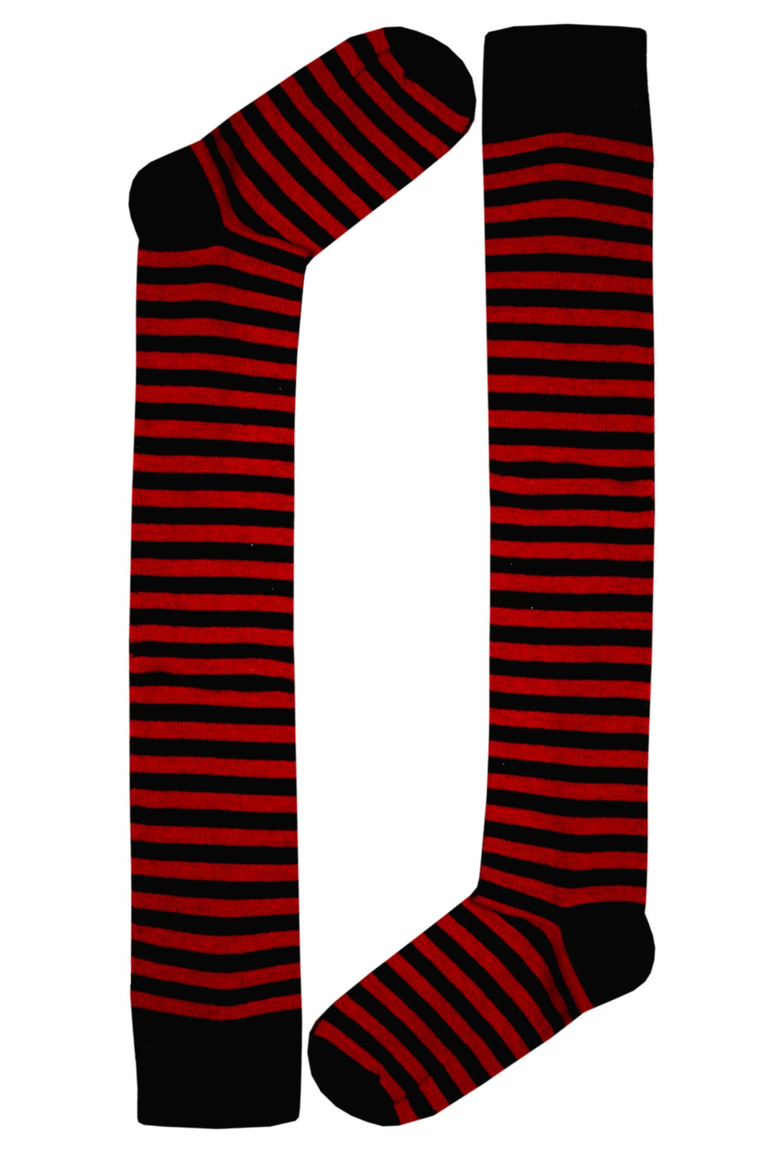 Stripes pruhované podkolenky - nadkolenky červenočerné