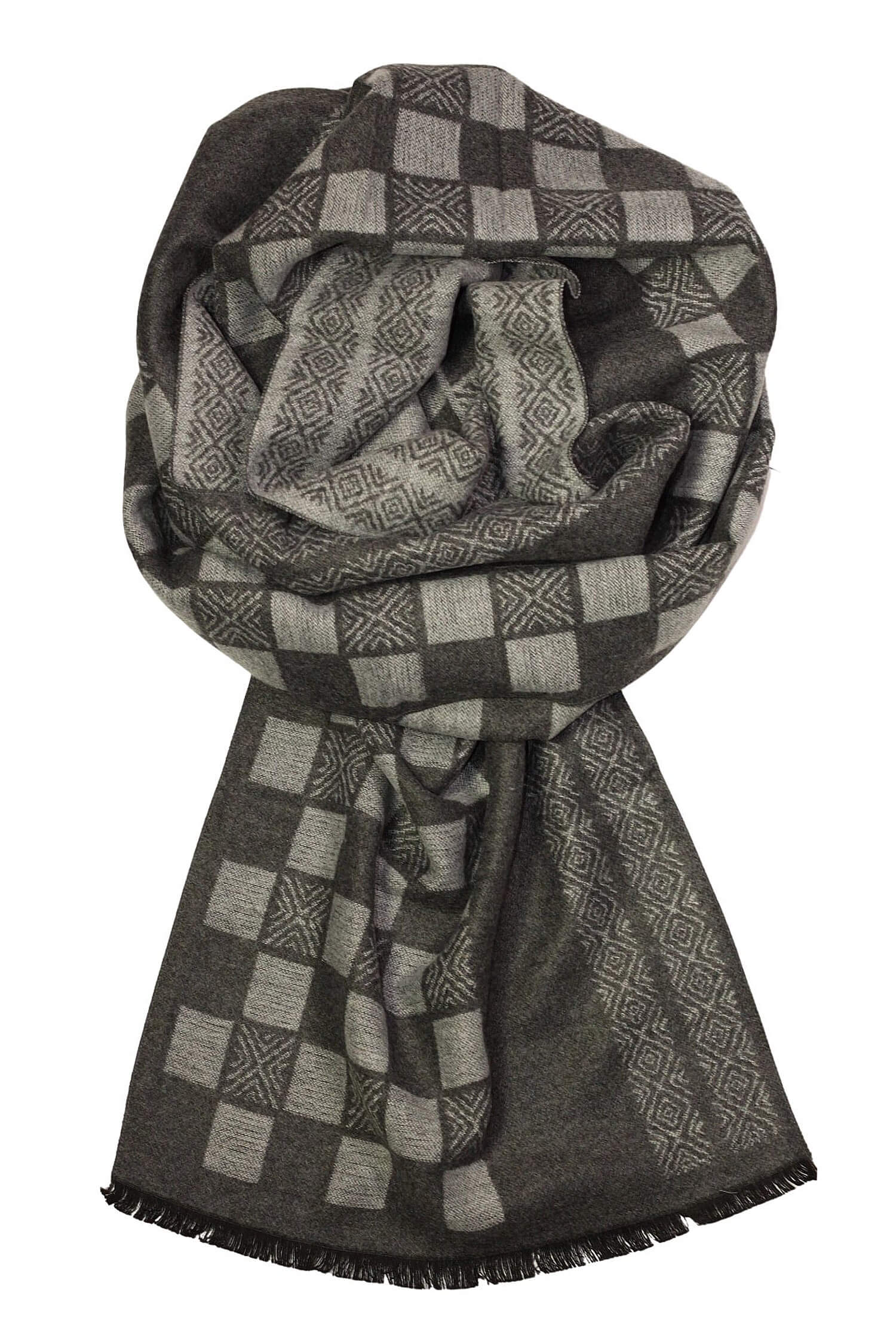 Lester grey pánská šála elegantní s kostkami