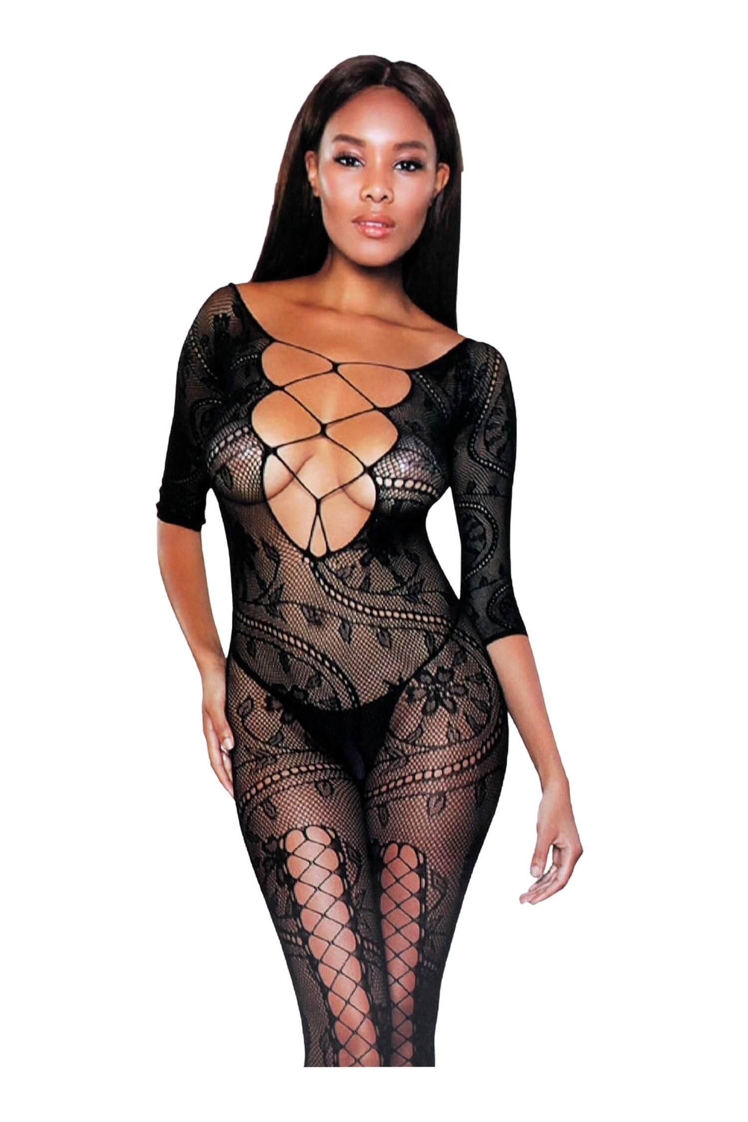 Erotický overal síťovaný Bodystocking SG070