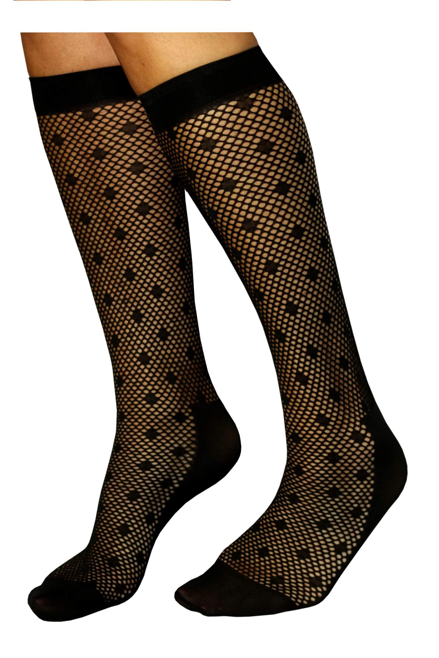 Wenda punčochové síťované podkolenky JD002