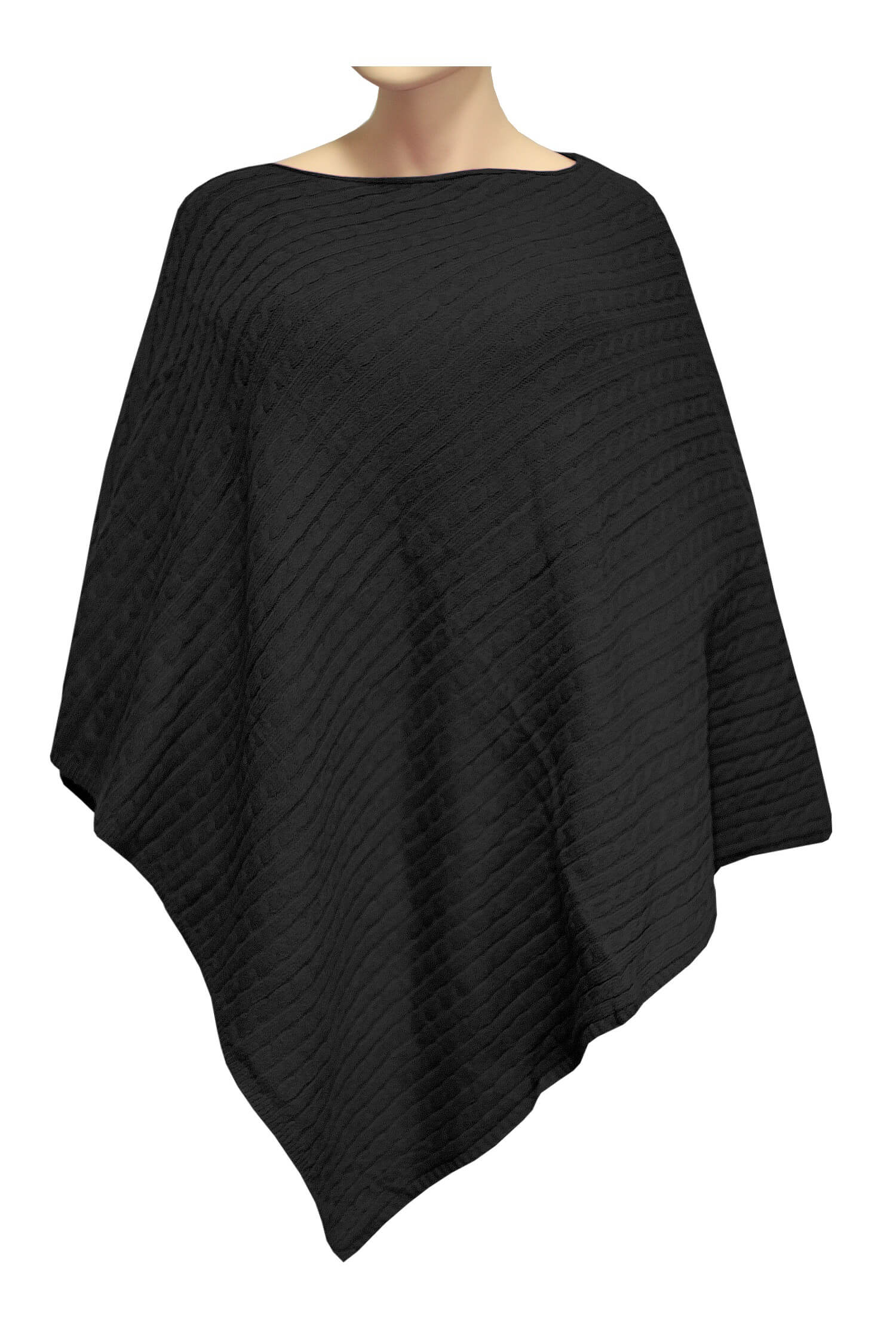Lea Black dámské pletené pončo