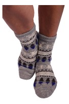 Norský vzor Grey ponožky s beránkem 1133