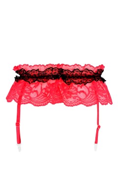 Sweet Secret red krajkový podvazkový pás 8548