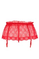 Pearls hot red erotická tanga s podvazky 9942