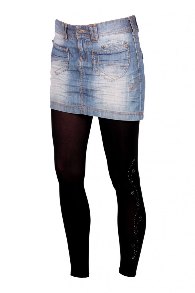 Calze Noir s ozdobou štrassé 92701
