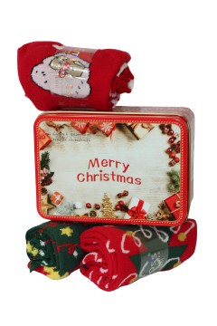 Merry Christmas ponožky v dárkovém balení - 3 páry