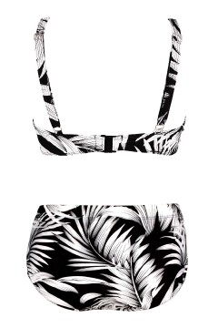 Dvoudílné plavky pro plnoštíhlé Salma černobílé S803