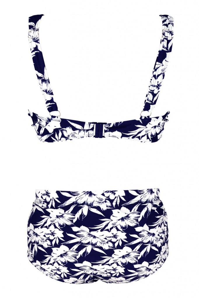 Dvoudílné plavky pro plnoštíhlé Salma květy S803